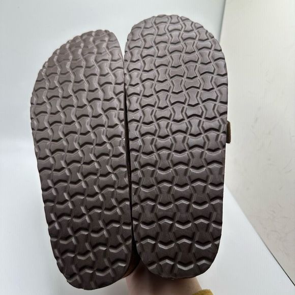 CUSHIONAIRE Women's Genuine Leather Cork Footbed Clog with +Comfort 8 BROWN - Picture 5 of 7